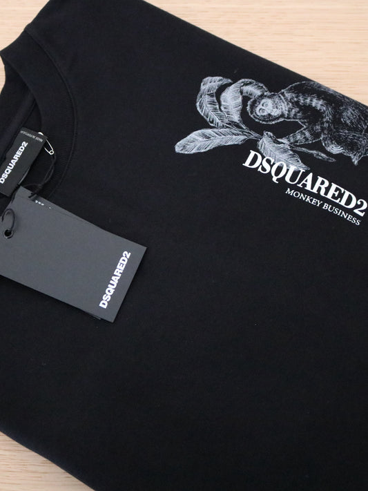 DSQUARED - T-shirt Monkey Business Uomo Black
