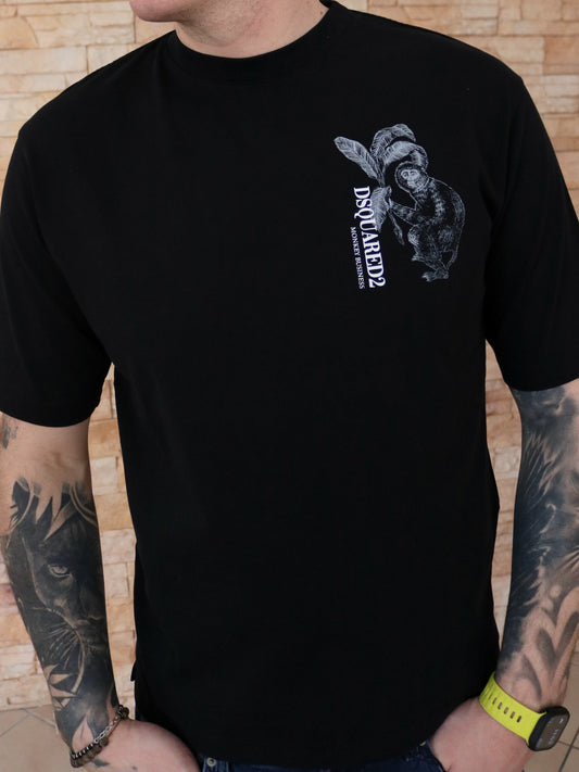 DSQUARED - T-shirt Monkey Business Uomo Black