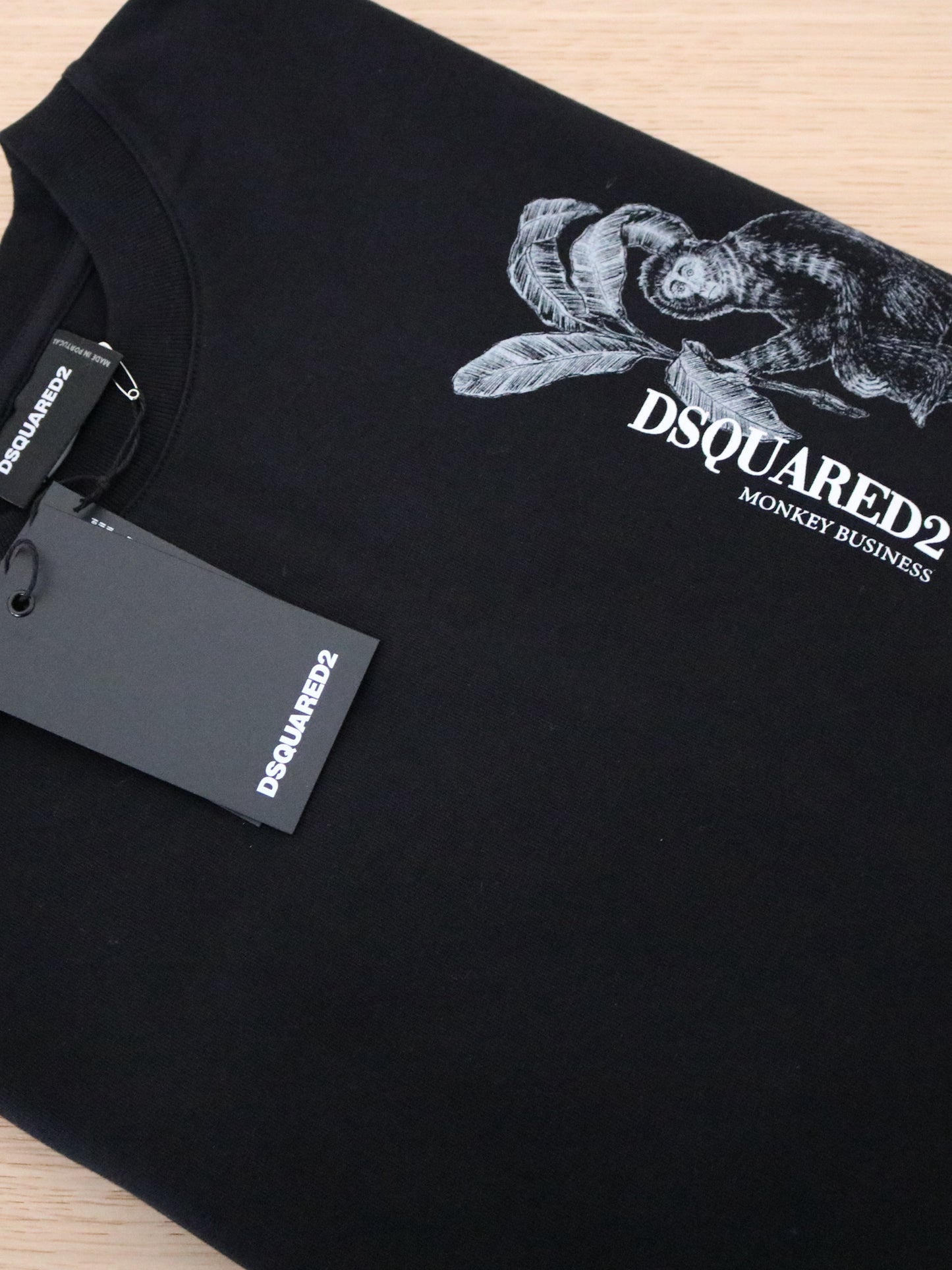 DSQUARED - T-shirt Monkey Business Uomo Black