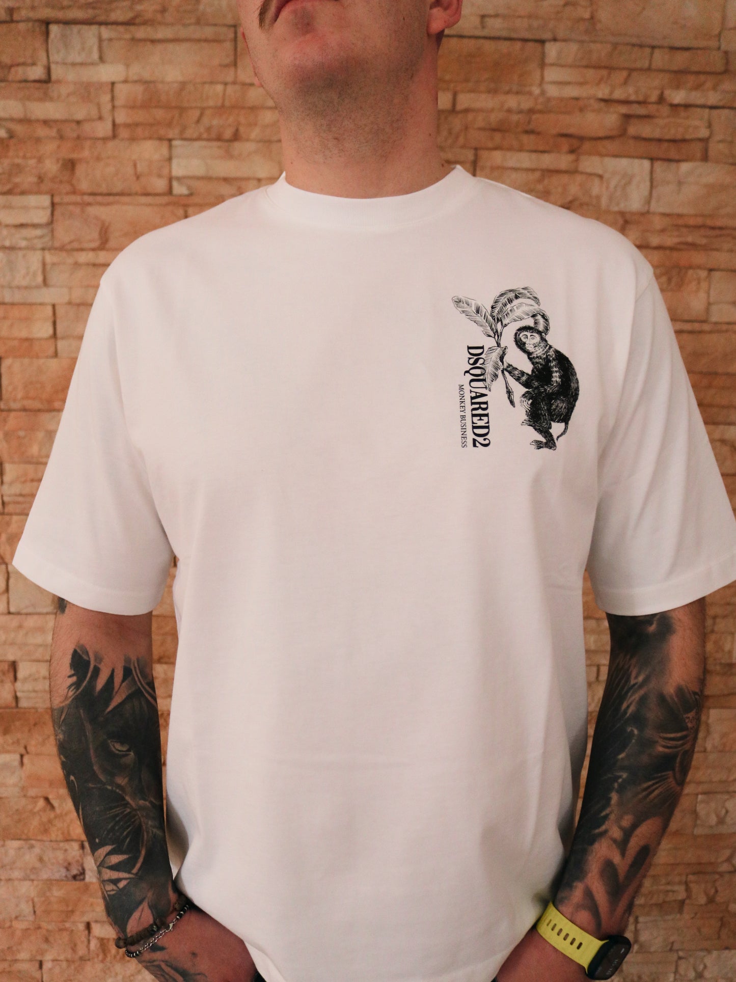 DSQUARED - T-shirt Monkey Business White