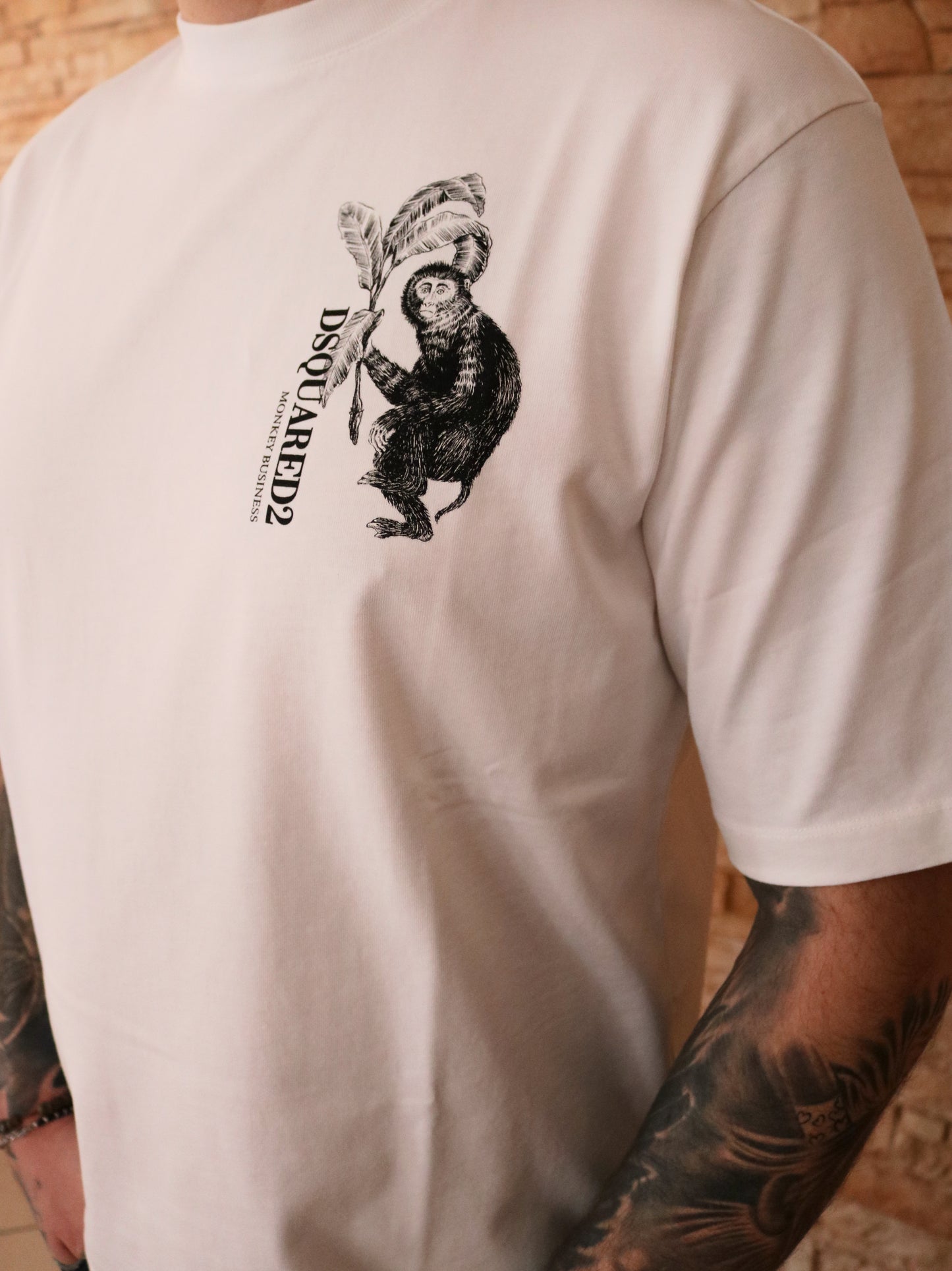 DSQUARED - T-shirt Monkey Business White