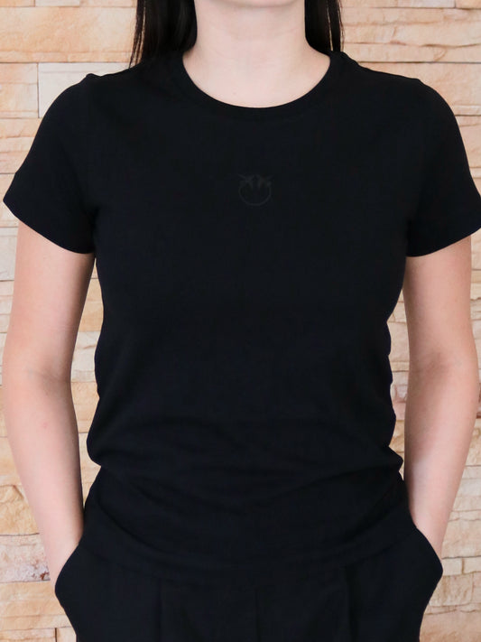 T-shirt maniche corte logo ricamato