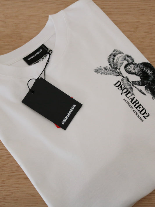 DSQUARED - T-shirt Monkey Business White